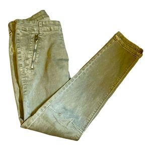 Lexxury Green Jeans Skinny Jeans Stretch Pants Womens Small Zipper Detail